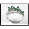 Image 1 : A Beautiful Floral Design White Gold Emerald #1858979