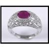 Image 1 : A Beautiful 18K White Gold Ruby Diamond Ring #1858984