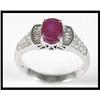 Image 1 : A Lovely 18K White Gold Ruby Diamond Ring #1858988
