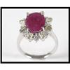 Image 1 : An Attractive 18K White Gold Ruby Diamond Ring #1858993