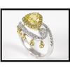 Image 1 : Attractive 18K Two Tone Sapphire Diamond Ring #1859024