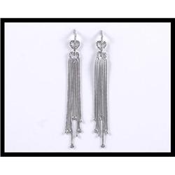 Stylish 18K White Gold Diamond Earrings #1859043