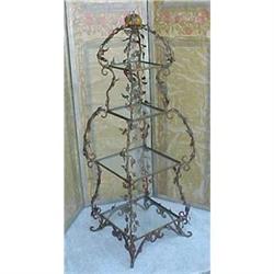 Italian Gilt leafy glass & metal display shelf #1859106