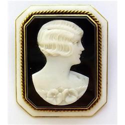 Art Deco Agate Cameo Brooch #1859206