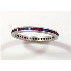 Platinum Band with Ruby and Sapphire  #1859210