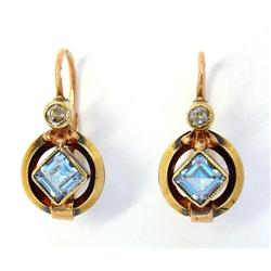 Aquamarine and Diamond Earrings #1859232