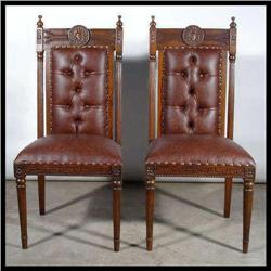 6  RARE FRENCH VICTORIAN RELIEF DINING CHAIRS #1859281