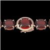 Image 1 : 65 ctw Garnet & Micro Pave VS/SI Diamond Bracelet 14k Rose Gold - REF-209R3K
