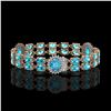 Image 2 : 19.3 ctw Swiss Topaz & Diamond Bracelet 14K Rose Gold - REF-254A5N