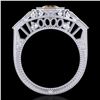 Image 3 : 1.13 ctw Intense Fancy Yellow Diamond Art Deco Ring 18k White Gold - REF-309M3G