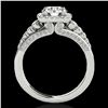 Image 2 : 2 ctw Certified Diamond Solitaire Halo Ring 10k White Gold - REF-259Y3X