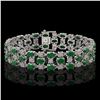 Image 1 : 17.74 ctw Emerald & Diamond Row Bracelet 10K White Gold - REF-245W5H