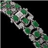 Image 3 : 17.74 ctw Emerald & Diamond Row Bracelet 10K White Gold - REF-245W5H