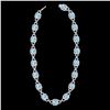 Image 2 : 66 ctw TOPAZ & Micro VS/SI Diamond Eternity Necklace 14k White Gold - REF-881W8H