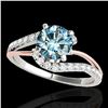 Image 1 : 1.35 ctw SI Certified Fancy Blue Diamond Bypass Ring 10k 2Tone Gold - REF-125H5R