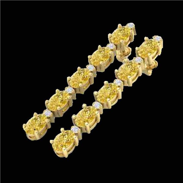 15.47 ctw Citrine & VS/SI Certified Diamond Tennis Earrings 10k Yellow Gold - REF-75K6Y