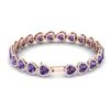 Image 3 : 23 ctw Amethyst & Micro Pave Bracelet Heart Halo 14k Rose Gold - REF-415R5K