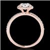 Image 2 : 1.5 ctw Certified Diamond Solitaire Halo Ring 10k Rose Gold - REF-238R6K