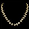 Image 1 : 26.88 ctw Princess Cut Diamond Micro Pave Necklace 18K Yellow Gold - REF-3684N3F