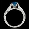 Image 2 : 1.5 ctw SI Certified Fancy Blue Diamond Solitaire Ring 10k White Gold - REF-135M2G