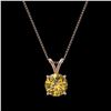 Image 3 : 1.27 ctw Certified Intense Yellow Diamond Necklace 10k Rose Gold - REF-196G4W