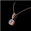Image 3 : 2.6 ctw Tanzanite & Diamond Victorian Necklace 14K Rose Gold - REF-100F2M
