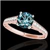 Image 1 : 1.35 ctw SI Certified Fancy Blue Diamond Solitaire Ring 10k Rose Gold - REF-117M3G