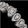 Image 3 : 10.36 ctw Pear Cut Diamond Micro Pave Bracelet 18K White Gold - REF-898H6R