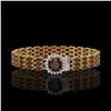 Image 1 : 25.08 ctw Garnet & Diamond Bracelet 14K Yellow Gold - REF-281M8G