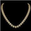 Image 1 : 18.43 ctw Cushion Cut Diamond Micro Pave Necklace 18K Yellow Gold - REF-1605N8F