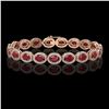 Image 1 : 15.2 ctw Ruby & Diamond Micro Pave Halo Bracelet 10k Rose Gold - REF-300M2G