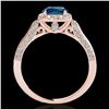 Image 2 : 1.5 ctw Certified Fancy Blue Diamond Solitaire Halo Ring 10k Rose Gold - REF-132H3R