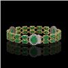 Image 2 : 20.99 ctw Emerald & Diamond Bracelet 14K Yellow Gold - REF-263A6N