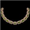 Image 1 : 58.5 ctw Tourmaline & Diamond Victorian Bracelet 14K Rose Gold - REF-1623N3F