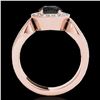 Image 2 : 1.4 ctw Certified VS Black Diamond Solitaire Halo Ring 10k Rose Gold - REF-57Y8X