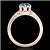 Image 3 : 1 ctw Intense Blue Diamond Engagment Art Deco Ring 18k Rose Gold - REF-180H2R