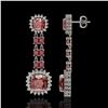 Image 2 : 18.38 ctw Tourmaline & Diamond Earrings 14K White Gold - REF-435G5W