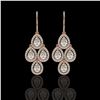 Image 1 : 5.22 ctw Pear Cut Diamond Micro Pave Earrings 18K Rose Gold - REF-727Y2X