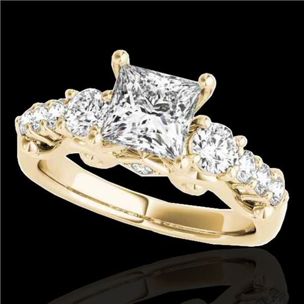 1.75 ctw VS/SI Certified Princess Diamond 3 Stone Ring 10k Yellow Gold - REF-296N2F