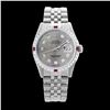 Image 2 : Rolex Ladies Stainless Steel, Diam Dial & Diam/Ruby Bezel, Sapphire Crystal