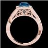 Image 2 : 2 ctw SI Certified Fancy Blue Diamond Solitaire Halo Ring 10k Rose Gold - REF-190G9W