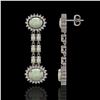 Image 2 : 6.73 ctw Opal & Diamond Earrings 14K White Gold - REF-227N3F
