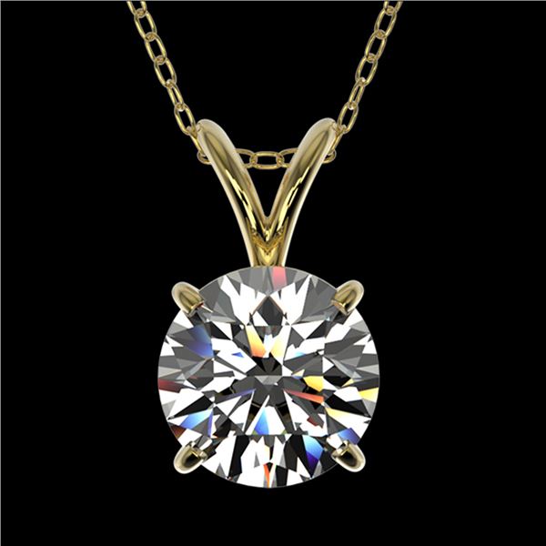 1.26 ctw Certified Quality Diamond Necklace 10k Yellow Gold - REF-188G2W