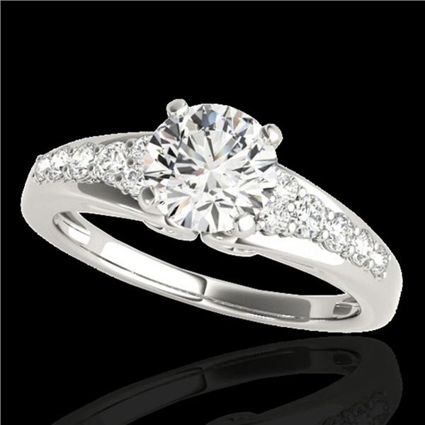 1.40 ctw Certified Diamond Solitaire Ring 10k White Gold - REF-190W9H