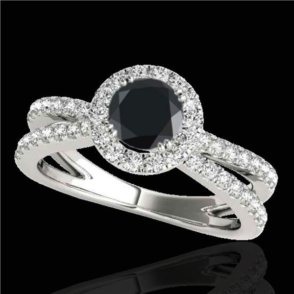 2 ctw Certified VS Black Diamond Solitaire Halo Ring 10k White Gold - REF-79G3W