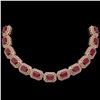 Image 1 : 137.65 ctw Certified Ruby & Diamond Victorian Necklace 14K Rose Gold - REF-2875W6H