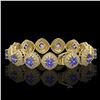 Image 2 : 38.1 ctw Tanzanite & Diamond Victorian Bracelet 14K Yellow Gold - REF-1136Y8X