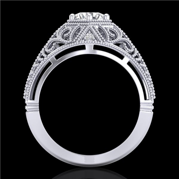 1.07 ctw VS/SI Diamond Art Deco Ring 18k White Gold - REF-322A5N