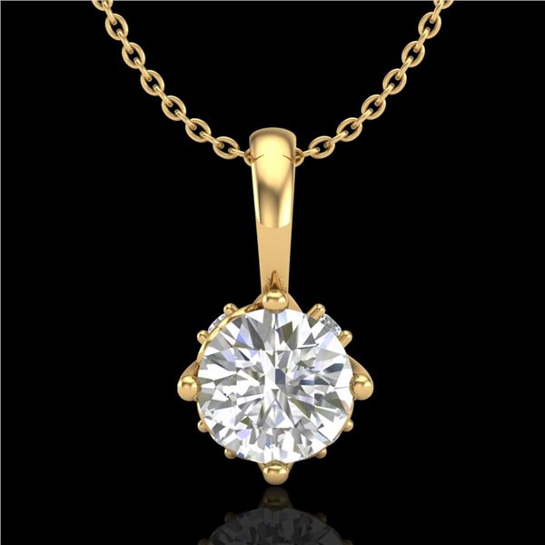 0.62 ctw VS/SI Diamond Art Deco Stud Necklace 18k Yellow Gold - REF-101F8M