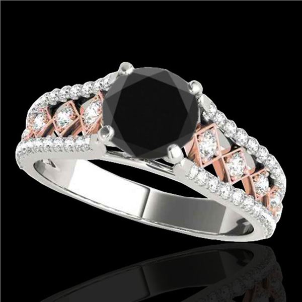 1.45 ctw Certified VS Black Diamond Solitaire Ring 10k 2Tone Gold - REF-57K3Y